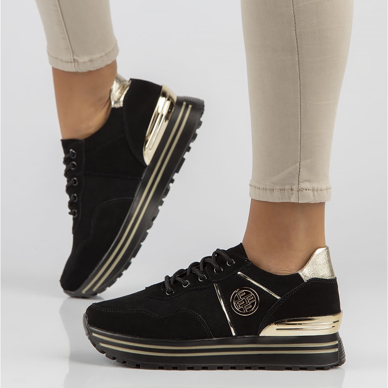 Bőr tornacipő Filippo DP3538 / 22 Bk Go fekete 1