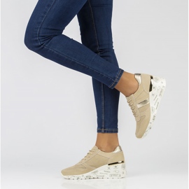 Bőr tornacipő Filippo DP3550 / 22 Legyen bézs 2