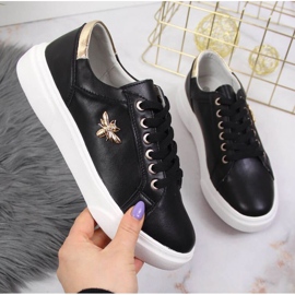 Bőr cipő a platformon Vinceza W JAN119A fekete 1