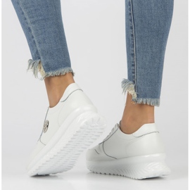 Bőr tornacipő Filippo DP3547 / 22 Wh fehér 2