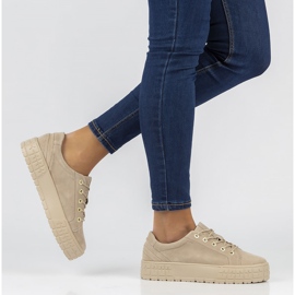 Bőr tornacipő FILIPPO DP3527 / 22 Legyen bézs 1 Bőr tornacipő FILIPPO DP3527 / 22 Legyen bézs 1