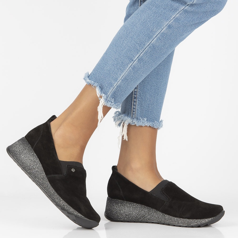 Bőr tornacipő Filippo DP1500 / 22 Bk fekete 1