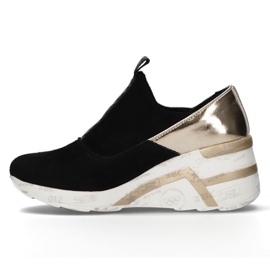 Bőr tornacipő Filippo DP3652 / 22 Bk fekete aranysárga 1