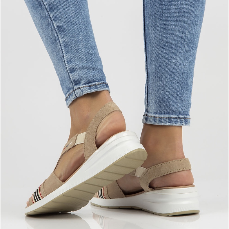 Bőr szandál Filippo DS3500 / 22 Be bézs 1