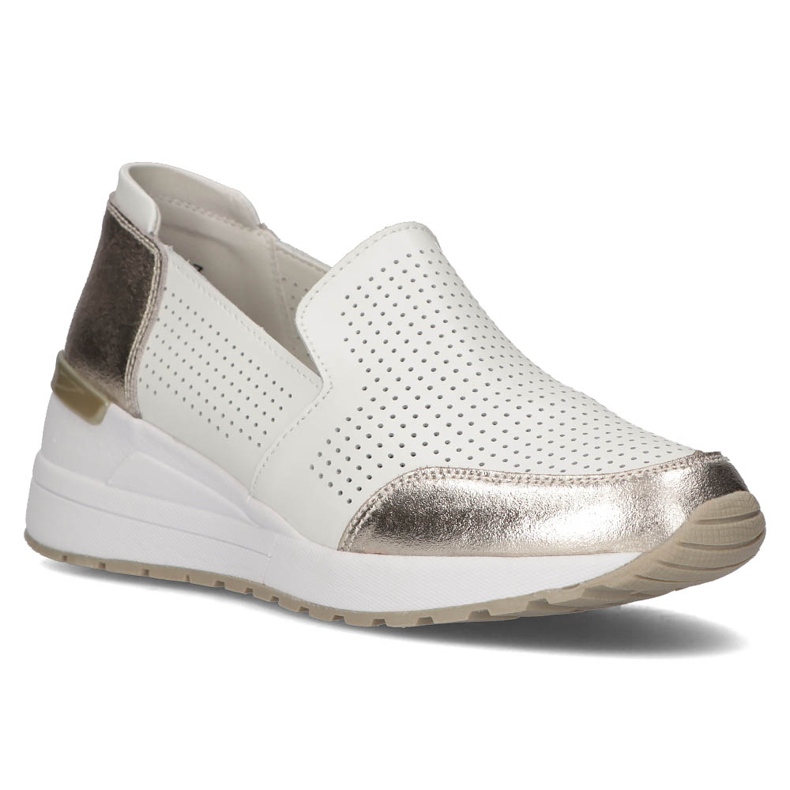 Bőr cipő Filippo DP3537 / 22 Wh fehér ezüst 1