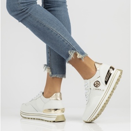 Bőr tornacipő Filippo DP3538 / 22 Wh fehér 1