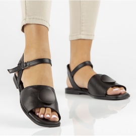 Bőr szandál Filippo DS3900 / 22 Bk fekete 1