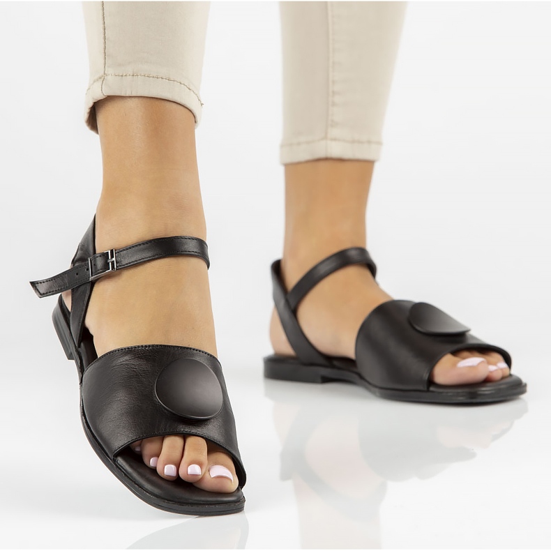 Bőr szandál Filippo DS3900 / 22 Bk fekete 1