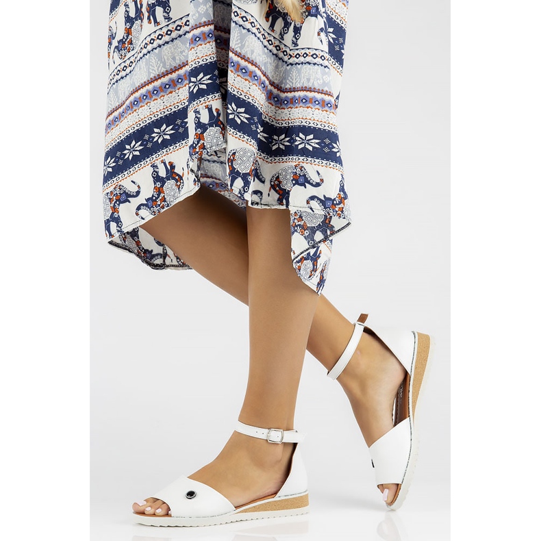 Bőr szandál Filippo DS3900 / 22 Wh fehér 1