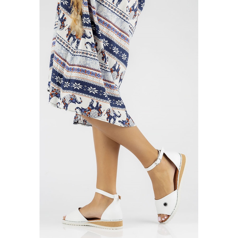 Bőr szandál Filippo DS3900 / 22 Wh fehér 2