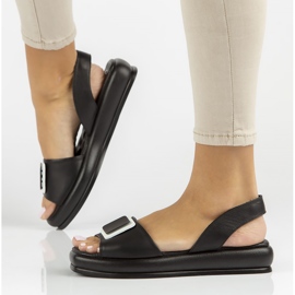 Bőr szandál Filippo DS3902 / 22 Bk fekete 2