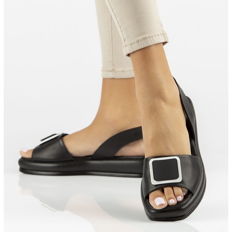 Bőr szandál Filippo DS3902 / 22 Bk fekete 1