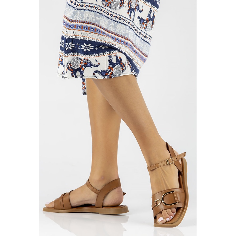 Bőr szandál Filippo DS3901 / 22 Br barna 2