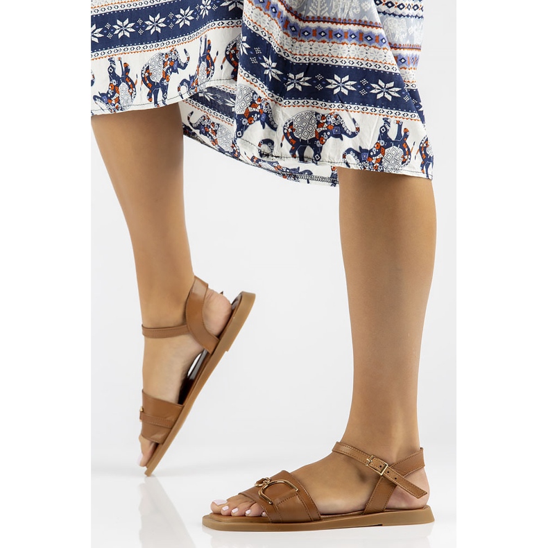 Bőr szandál Filippo DS3901 / 22 Br barna 1