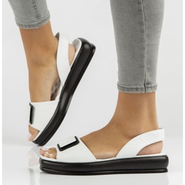 Bőr szandál Filippo DS3902 / 22 Wh fehér 1