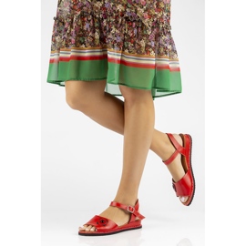 Piros Filippo DS3913 / 22 Rd bőr szandál 2