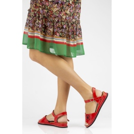 Piros Filippo DS3913 / 22 Rd bőr szandál 1