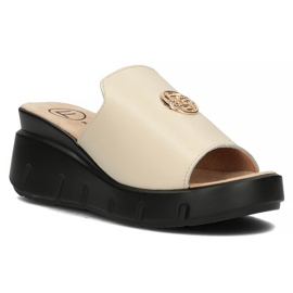 Bőr papucs Filippo DK3596 / 22 Legyen bézs 2