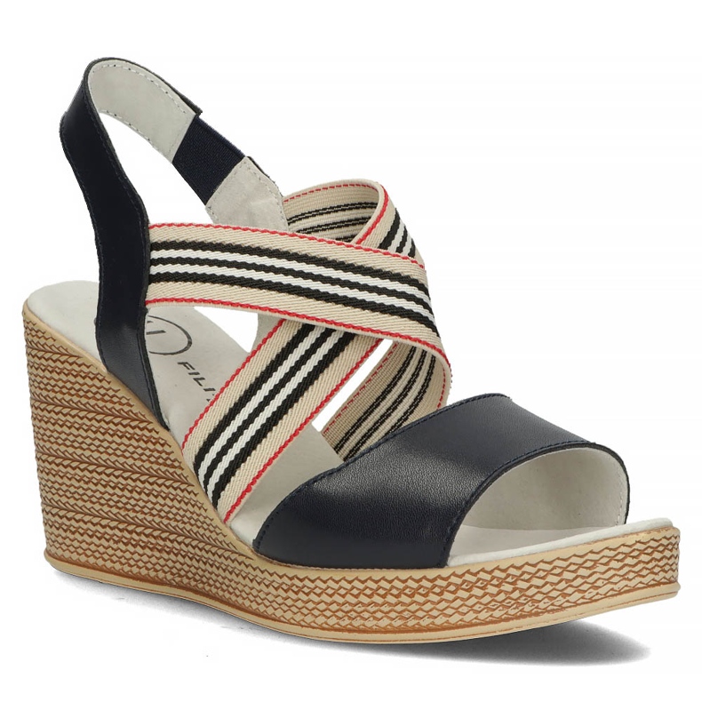 Bőr szandál Filippo DS3520 / 22 Nv sötétkék 1