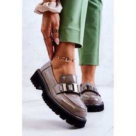 S.Barski Lakkozott bőr cipő szürke Corine 1