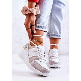 S.Barski Bőr sportcipő fehér és szürke Rayana éken 2