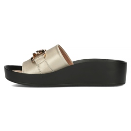 Bőr papucs Filippo DK3590 / 22 Go golden aranysárga 4