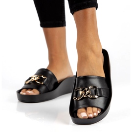 Bőr papucs Filippo DK3590 / 22 Bk fekete 2