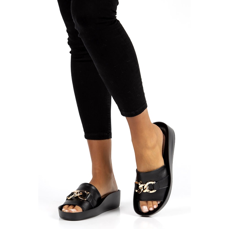 Bőr papucs Filippo DK3590 / 22 Bk fekete 1