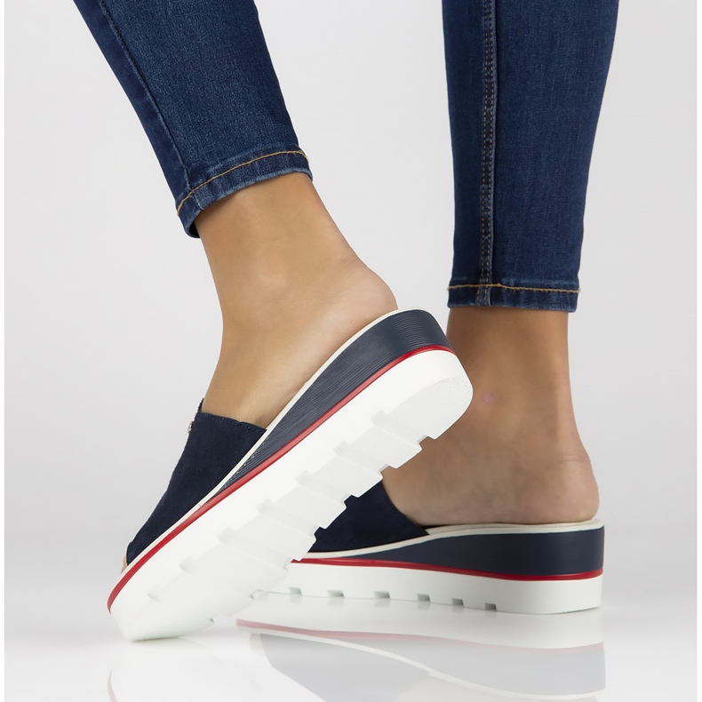 Bőr papucs Filippo DK3635 / 22 Nv sötétkék 1