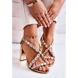 S.Barski Női magassarkú szandál Lu Boo Golden 8258-1 Vernee aranysárga 1