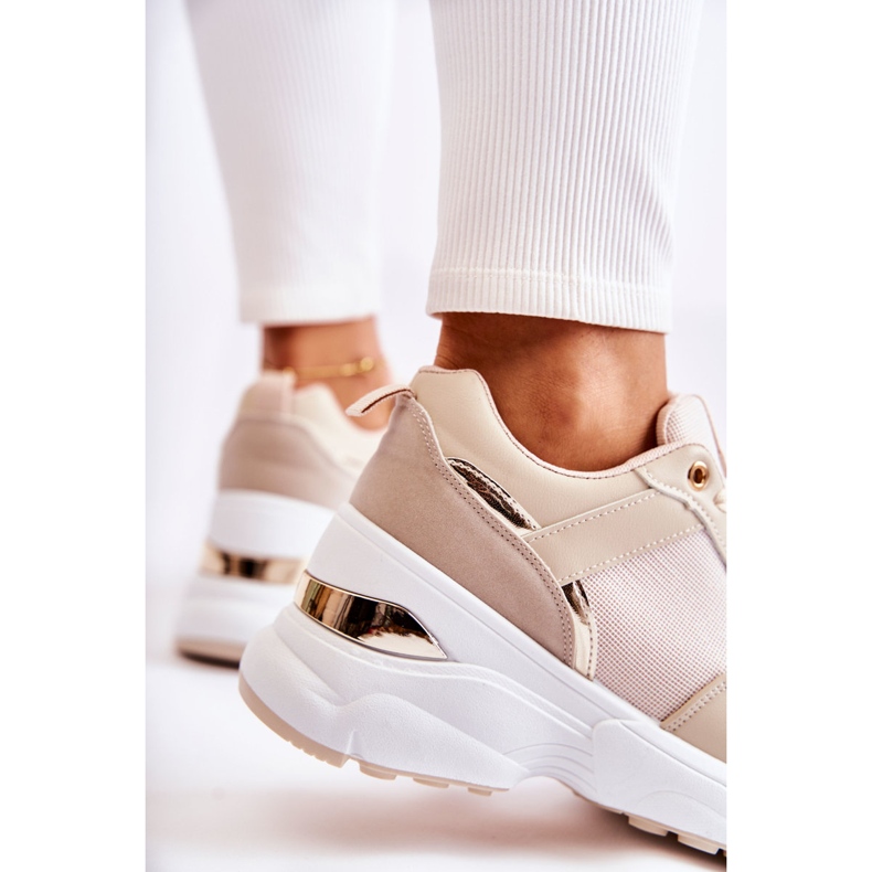 PG1 Női bézs Activity Shiny Wedge sportcipő aranysárga 2