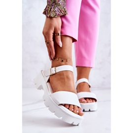 PS1 Bőr magas sarkú szandál fehér Sovie 1