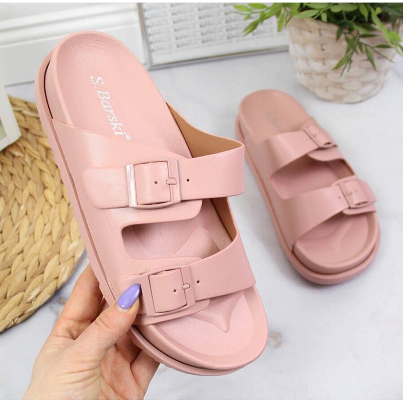 Gumi papucs kapcsokkal Bright Pink S. Barski rózsaszín 1