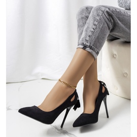 Fekete magassarkú, dekoratív Anthe kivágásokkal 1