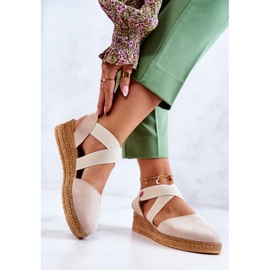 Női velúr Espadrilles Big Star JJ276038 bézs 1