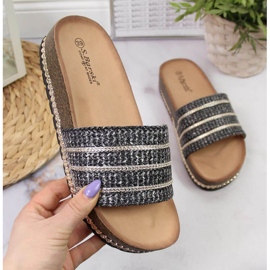 Fekete platformpapucs W S. Barski 1