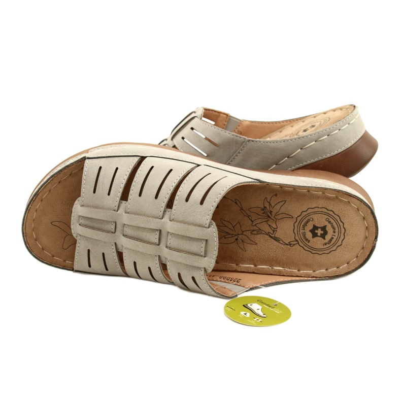 Evento Női flip flopok nyílt munkával, 22SD98-4536 szürke mintázat 5