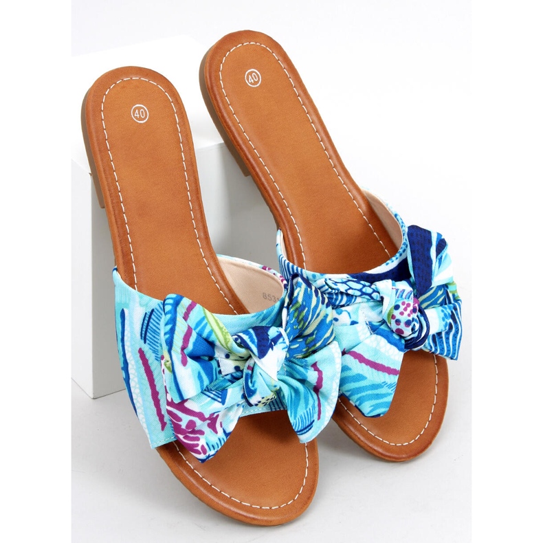 Lotos Blue virágmintás papucs kék sokszínű 1