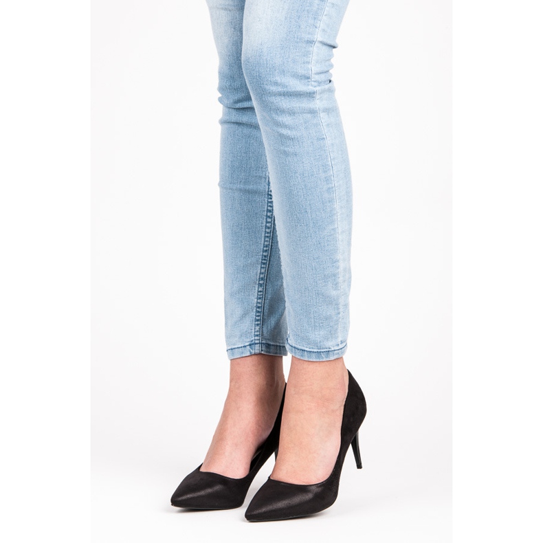 Qinba Velúr magassarkú fekete 1