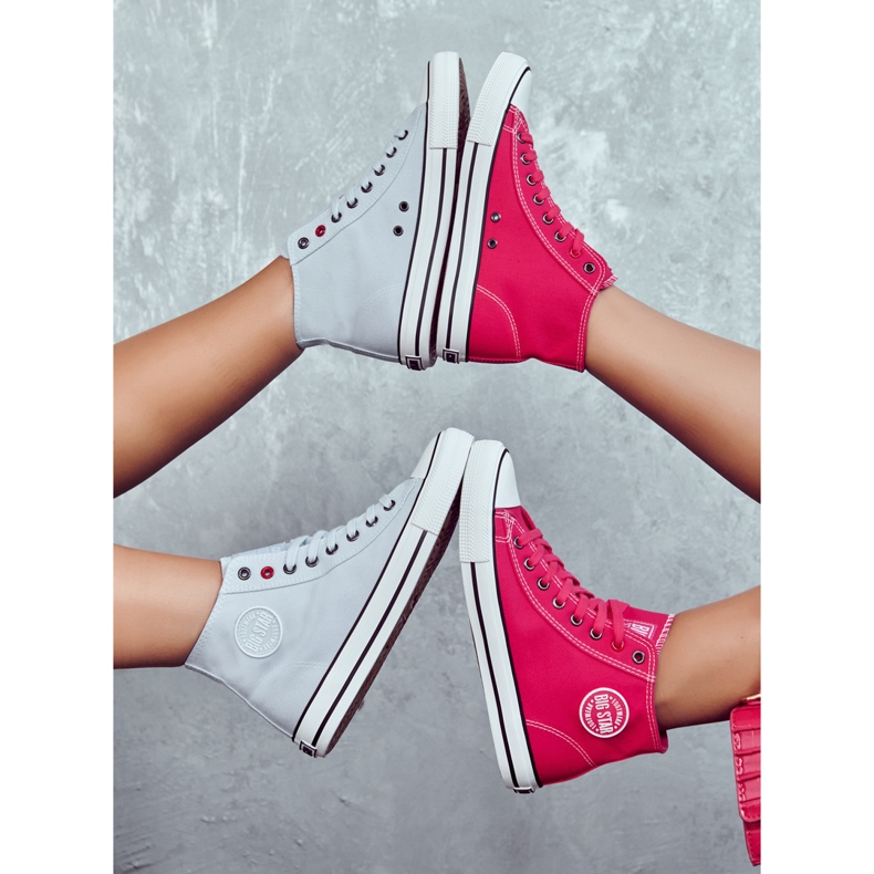 Női magas tornacipő Big Star JJ274210 fukszia rózsaszín 1