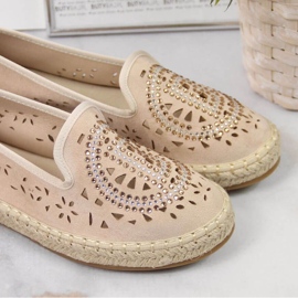 Áttört espadrillák cirkóniákkal bézs színben W S. Barski 2 Áttört espadrillák cirkóniákkal bézs színben W S. Barski 2