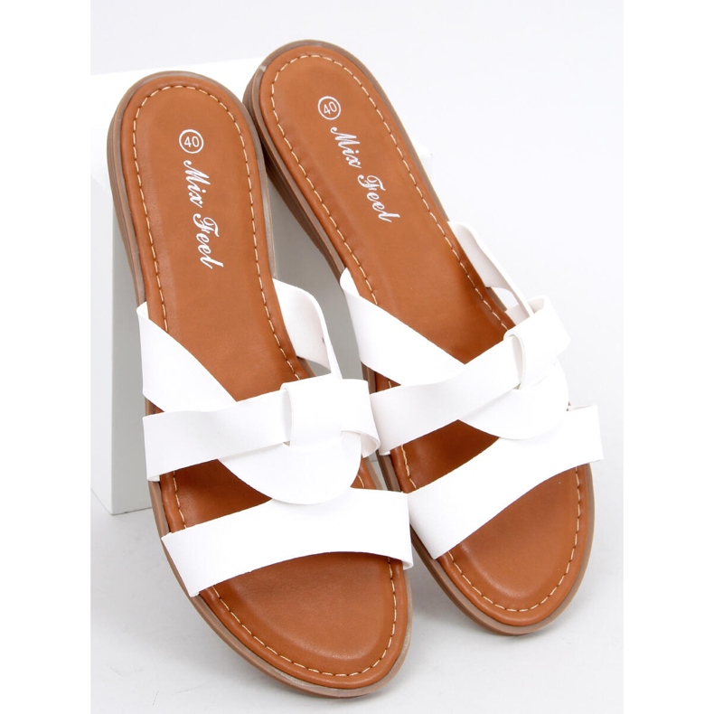 Női keresztpapucs Poppy White fehér 1