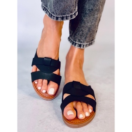 Női kereszt papucs pipacsfekete 1