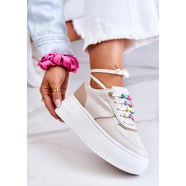 PS1 Női megkötött sportcipő tornacipő bézs Manila 2