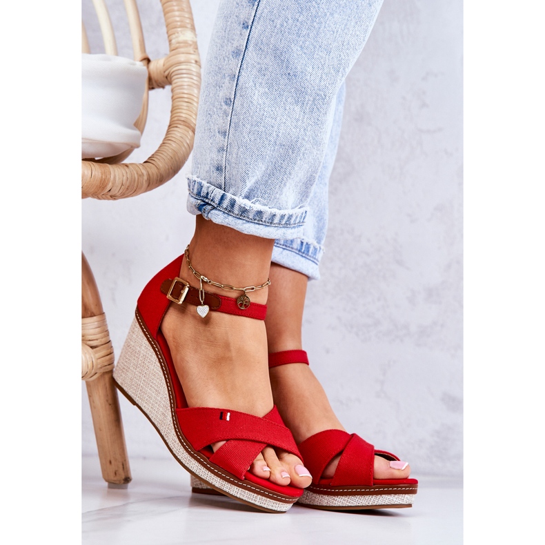 PS1 Női Piros Veenus Wedge szandál 1