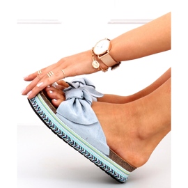 Flip-flopok díszített Lane Blue talpon kék 1