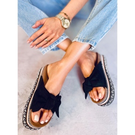 Flip-flop díszített Lane Black talpon fekete 2