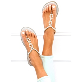 Flip-flop gyöngyökkel Ofelia Beige bézs 2