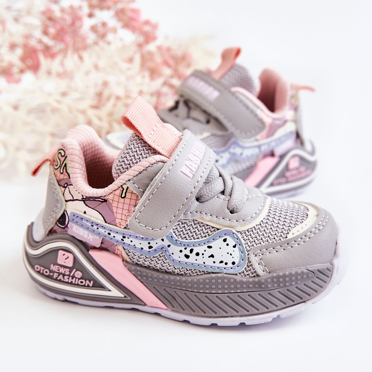 PJ2 Gyermek könnyű sportcipő Szürke Snoopy rózsaszín 2