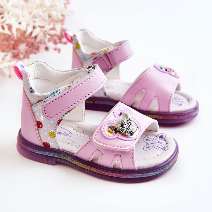PJ2 Bőr gyerekszandál Violet Dotty lila 2